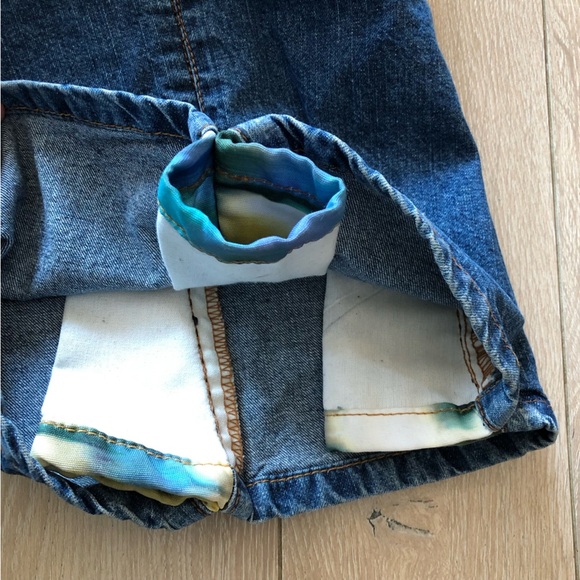 Y2K Mudd Flare Bell Bottom Floral Patch Jeans Size 11 - Picture 7 of 16